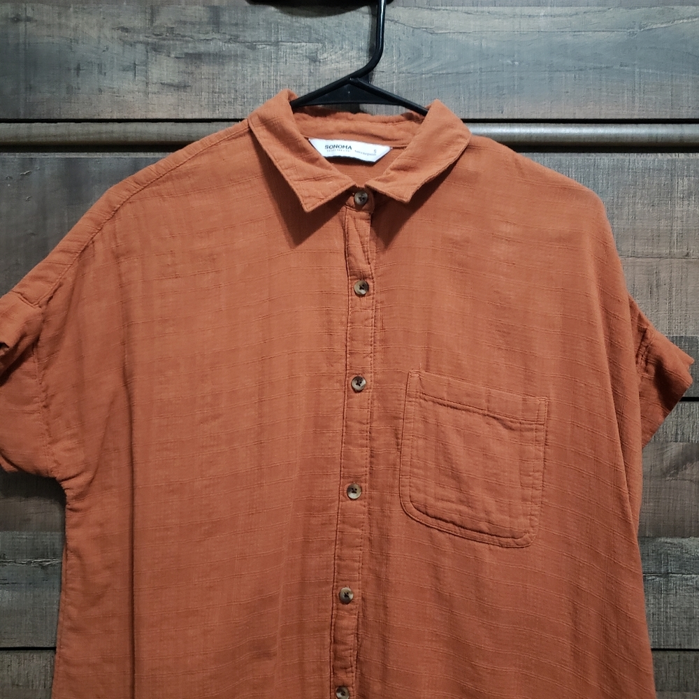 Rust Short Sleeve Button Down